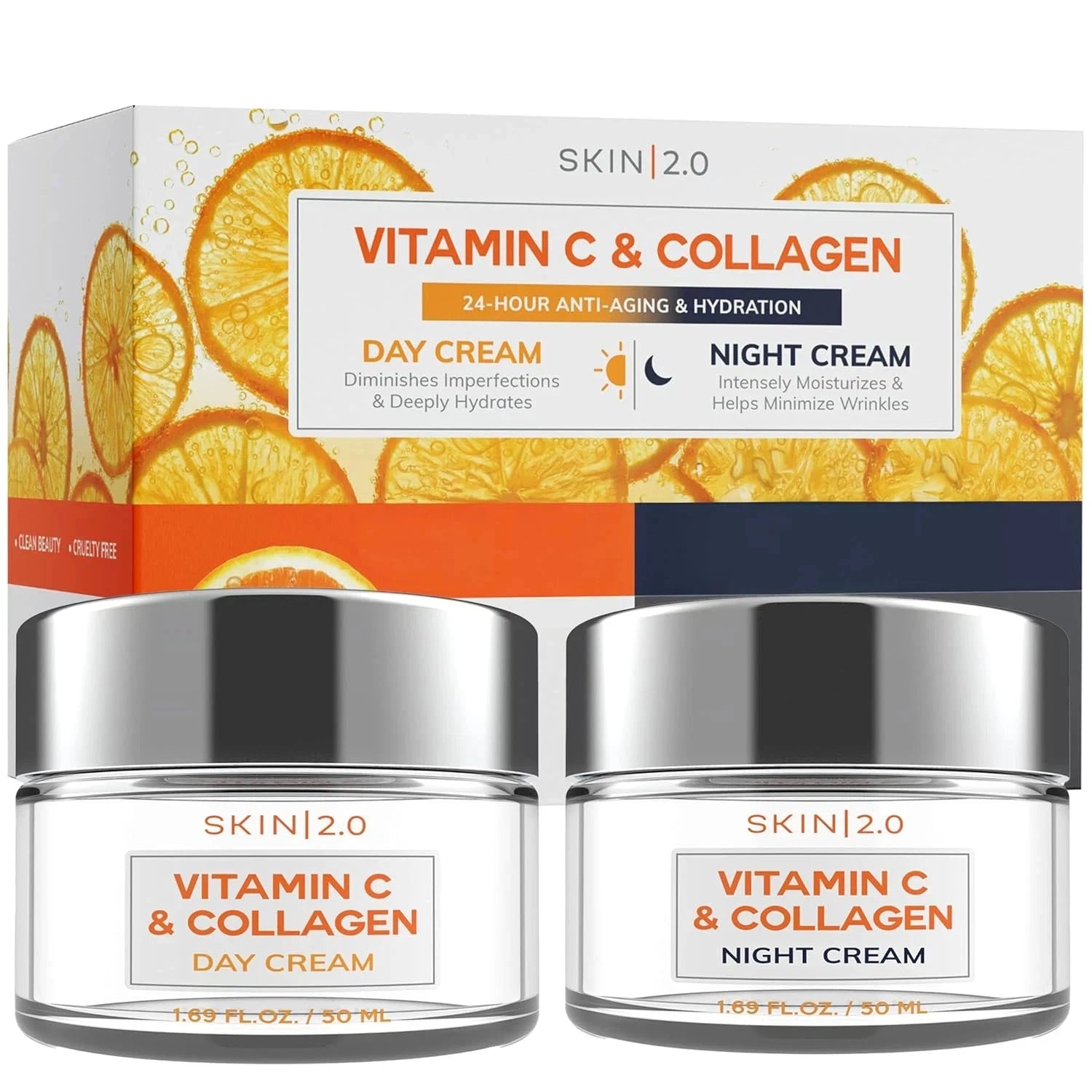Vitamin C & Collagen Day & Night Anti-Aging Cream Duo Pack 1.69 K-Beauty